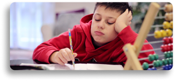 Boy writing